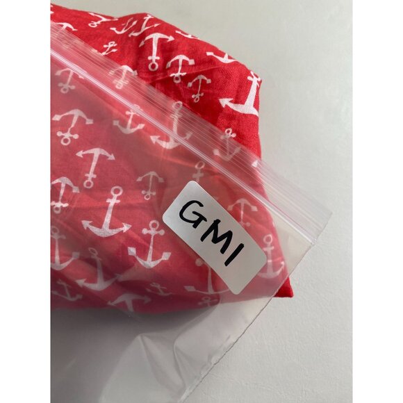 Old Navy Womens Red Anchor Print Button Up Shirt size Small Nautical sailor Ligh - Picture 7 of 15